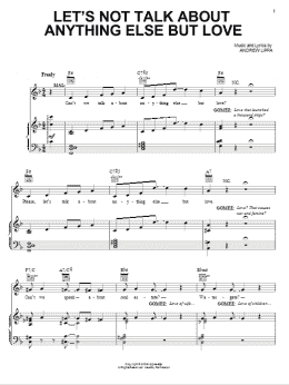 page one of Let's Not Talk About Anything Else But Love (Piano, Vocal & Guitar Chords (Right-Hand Melody))