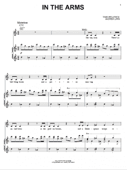page one of In The Arms (Piano, Vocal & Guitar Chords (Right-Hand Melody))