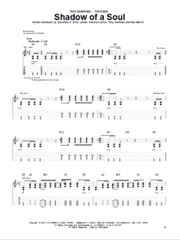 page one of Shadow Of A Soul (Guitar Tab)