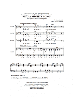 page one of Sing A Mighty Song! (3-Part Mixed Choir)