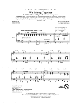 page one of We Belong Together (from Toy Story 3) (arr. Ed Lojeski) (SAB Choir)