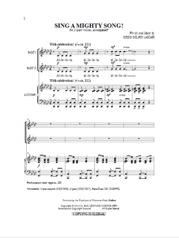 page one of Sing A Mighty Song! (2-Part Choir)