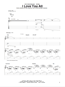 page one of I Love You All (Guitar Tab)