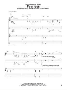 page one of Fearless (Guitar Tab)