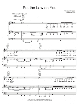 page one of Put The Law On You (Piano, Vocal & Guitar Chords (Right-Hand Melody))