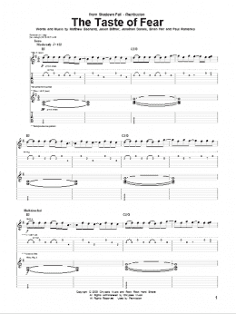 page one of The Taste Of Fear (Guitar Tab)