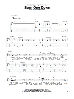 page one of Burn One Down (Guitar Tab)