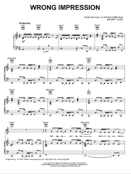 page one of Wrong Impression (Piano, Vocal & Guitar Chords (Right-Hand Melody))