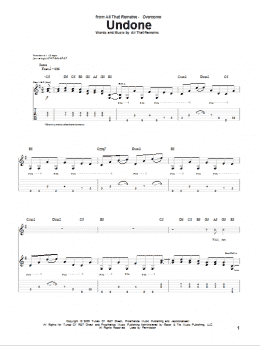 page one of Undone (Guitar Tab)