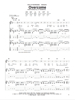 page one of Overcome (Guitar Tab)