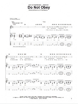 page one of Do Not Obey (Guitar Tab)