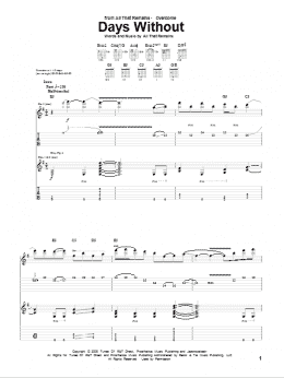 page one of Days Without (Guitar Tab)