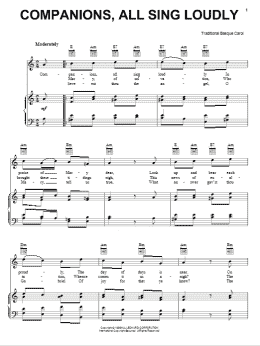 page one of Companions, All Sing Loudly (Piano, Vocal & Guitar Chords (Right-Hand Melody))