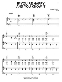page one of If You're Happy And You Know It (Piano, Vocal & Guitar Chords (Right-Hand Melody))