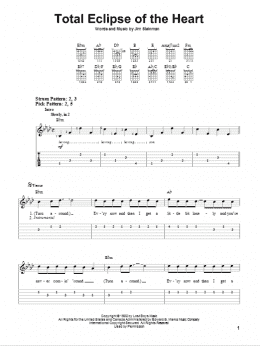 page one of Total Eclipse Of The Heart (Easy Guitar Tab)