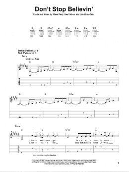 page one of Don't Stop Believin' (Easy Guitar Tab)