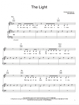page one of The Light (Piano, Vocal & Guitar Chords (Right-Hand Melody))