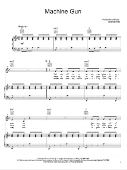 page one of Machine Gun (Piano, Vocal & Guitar Chords (Right-Hand Melody))