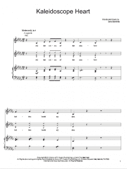 page one of Kaleidoscope Heart (Piano, Vocal & Guitar Chords (Right-Hand Melody))