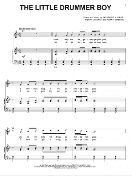 page one of The Little Drummer Boy (Piano & Vocal)