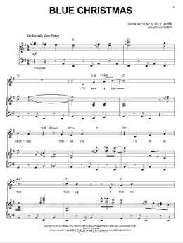 page one of Blue Christmas (Piano & Vocal)