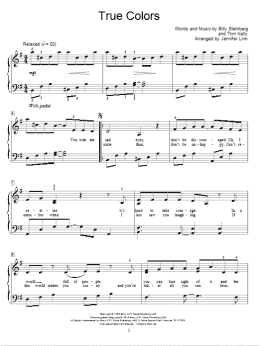 page one of True Colors (Educational Piano)