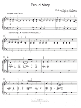 page one of Proud Mary (Educational Piano)
