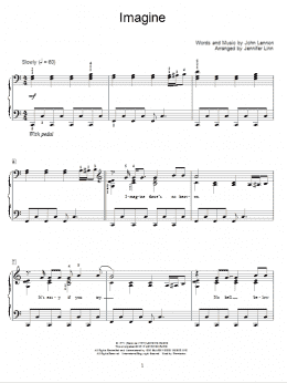 page one of Imagine (Educational Piano)