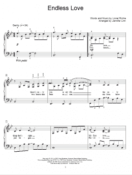page one of Endless Love (Educational Piano)