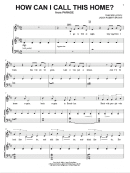 page one of How Can I Call This Home? (from Parade) (Piano & Vocal)