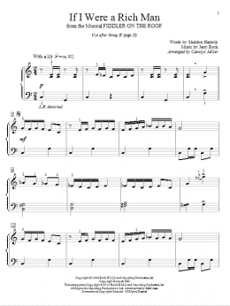 page one of If I Were A Rich Man (from Fiddler On The Roof) (arr. Carolyn Miller) (Educational Piano)