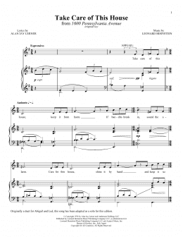 page one of Take Care Of This House (Piano & Vocal)