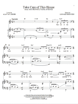 page one of Take Care Of This House (Piano & Vocal)