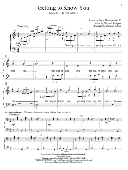 page one of Getting To Know You (Educational Piano)