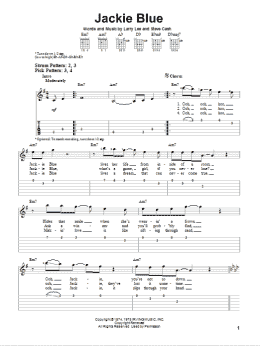 page one of Jackie Blue (Easy Guitar Tab)