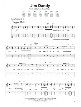 page one of Jim Dandy (Easy Guitar Tab)
