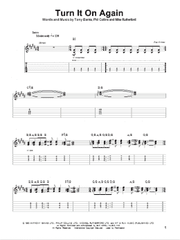 page one of Turn It On Again (Guitar Tab (Single Guitar))