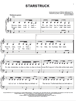 page one of Starstruck (Easy Piano)
