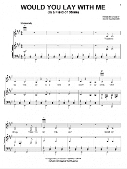 page one of Would You Lay With Me (In A Field Of Stone) (Piano, Vocal & Guitar Chords (Right-Hand Melody))