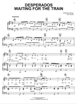 page one of Desperados Waiting For The Train (Piano, Vocal & Guitar Chords (Right-Hand Melody))