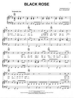page one of Black Rose (Piano, Vocal & Guitar Chords (Right-Hand Melody))