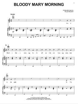 page one of Bloody Mary Morning (Piano, Vocal & Guitar Chords (Right-Hand Melody))