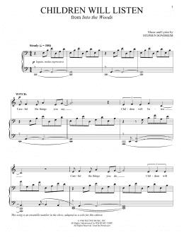page one of Children Will Listen (from Into The Woods) (Piano & Vocal)