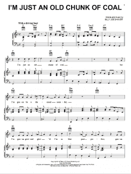 page one of I'm Just An Old Chunk Of Coal (Piano, Vocal & Guitar Chords (Right-Hand Melody))