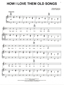 page one of How I Love Them Old Songs (Piano, Vocal & Guitar Chords (Right-Hand Melody))