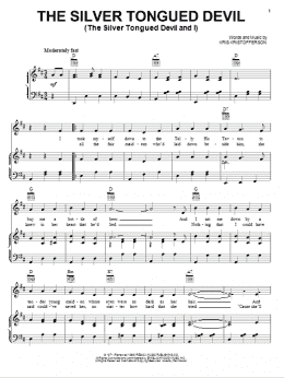 page one of The Silver Tongued Devil (The Silver Tongued Devil And I) (Piano, Vocal & Guitar Chords (Right-Hand Melody))