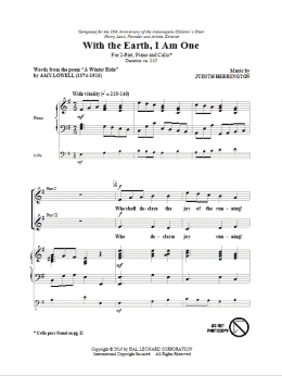 page one of With The Earth, I Am One (2-Part Choir)