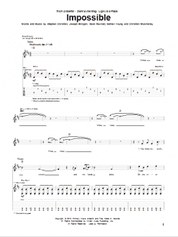 page one of Impossible (Guitar Tab)