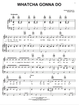 page one of Whatcha Gonna Do (Piano, Vocal & Guitar Chords (Right-Hand Melody))