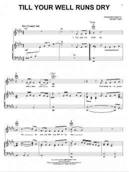 page one of Till Your Well Runs Dry (Piano, Vocal & Guitar Chords (Right-Hand Melody))